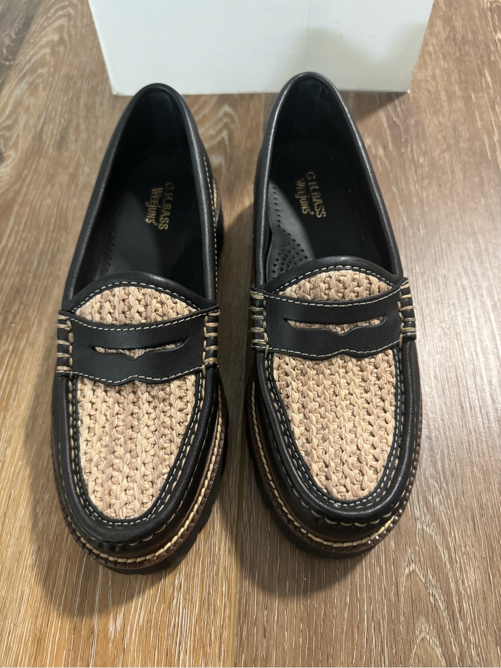 GH Bass Rattan Penny Loafers for Women